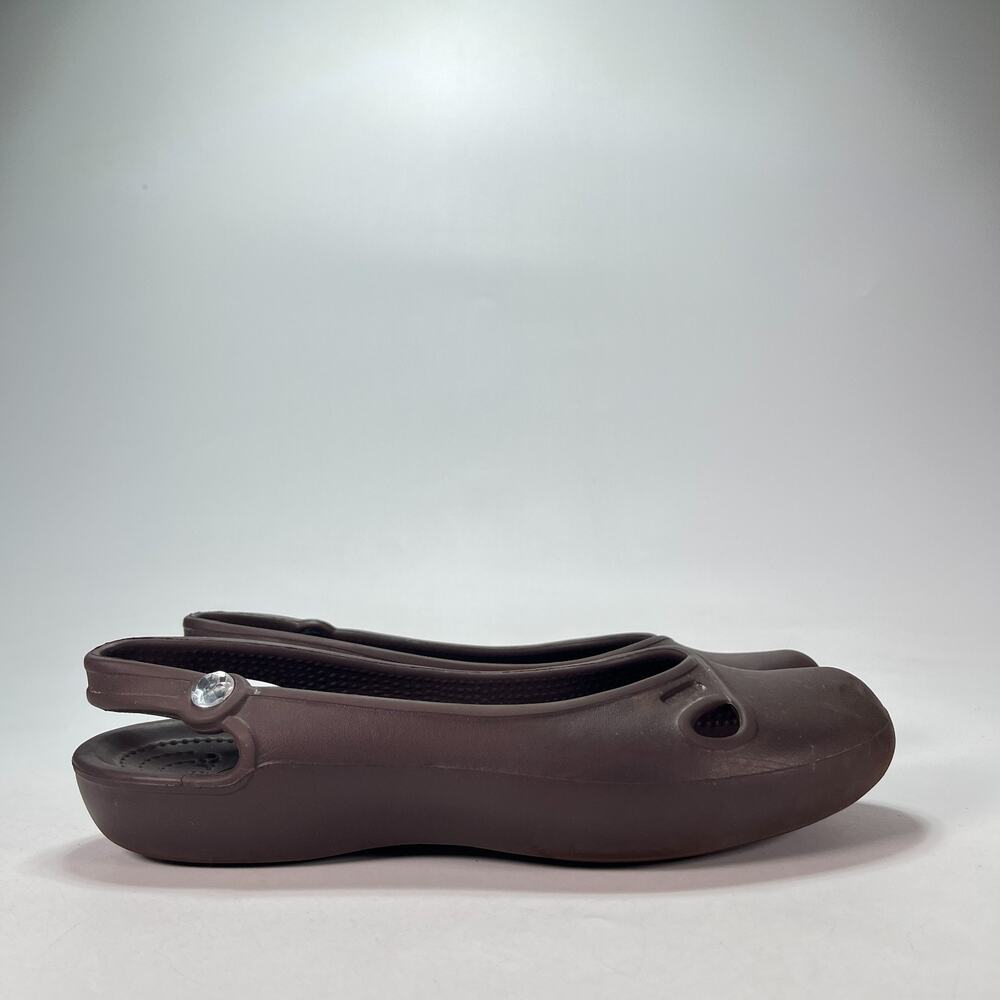 Crocs Olivia II Brown Lightweight Slip On Flat Slingback Shoes Women's Size 11